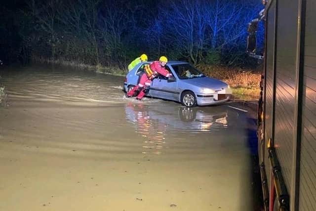 Firefighters were called out to assist with incidents of flash flooding last night (January 9). Photo by Wellesbourne Fire Station