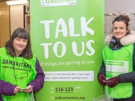 Samaritans volunteers at Leamington Station as part of the Brew Monday campaign in 2019. Photo submitted.
