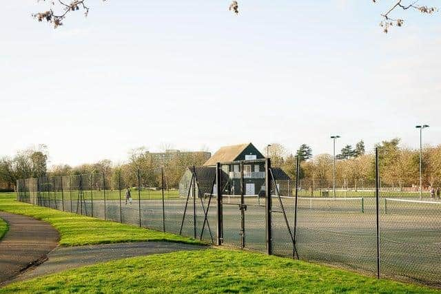 The tennis courts at Victoria Park.