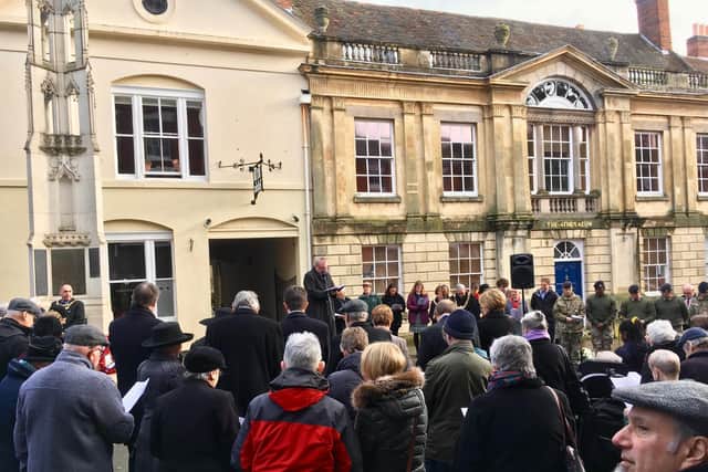 Members of the Warwick community gathered at the war memorial to mark Holocaust Memorial day on January 27 2020. Photo by Unlocking Warwick
