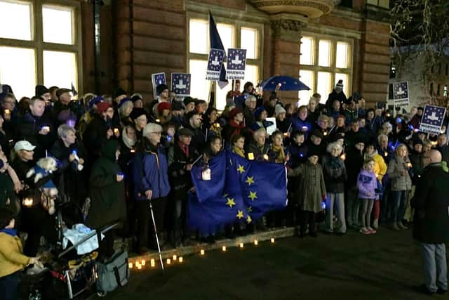 Warwick District 4 Europe organised a vigil outside Leamington Town Hall when Brexit took place on January 31.