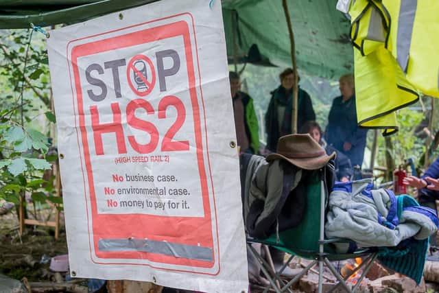 Stop HS2 campaigners at the Cubbington Wood Protest Camp