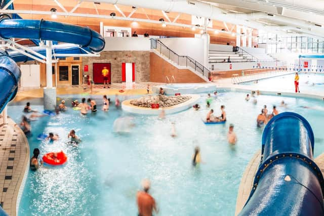 The swimming pool at Newbold Comyn Leisure Centre