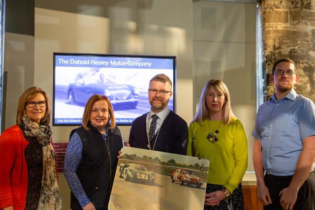 Left to right: Bronwen Williams Development Officer for HCW, Cllr Heather Timms, Janine Devaney Austin Heath, Robert Eyre Senior Archivist at the County Record Office and Richard Lewis Collections and Development Manager for HCW. Photo supplied