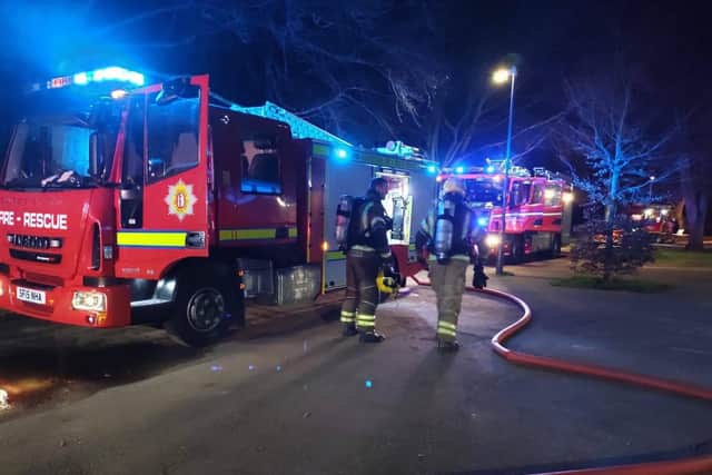 Five fire crews were called to scene. Photo by Wellesbourne Fire Station