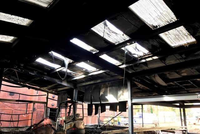 The damage caused by the fire at the new 2nd Warwick Sea Scouts HQ. Photo by 2nd Warwick Sea Scouts