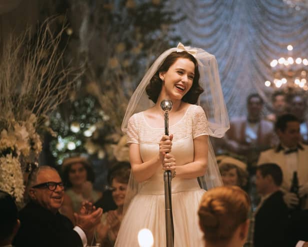 American actress Rachel Brosnahan, won Best Actress TV Series Musical or
Comedy for The Marvelous Mrs Maisel at the Golden Globes 2019. Photo: PA