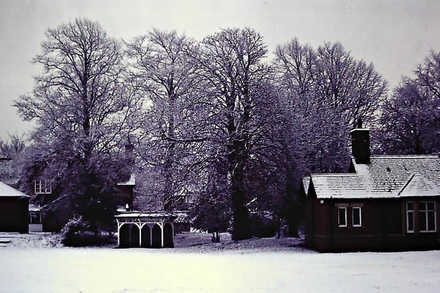 This wintery scene from 1985 shows the Harris Student Housing in Preston. Image courtesy of Ian Thacker, Heather Crook and Preston Digital Archive