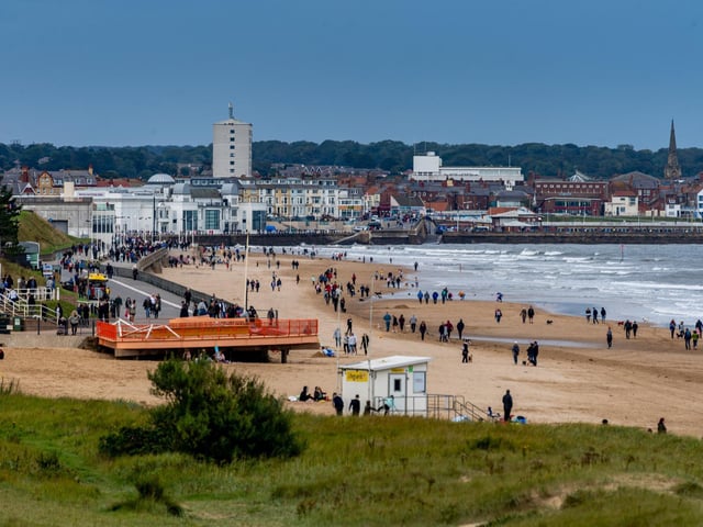 Bridlington South is the wide expanse of sand to the south of Bridlington Spa and Bridlington Harbour, on the East Riding coast. The beach is over a mile long, after which it becomes Fraisthorpe Beach