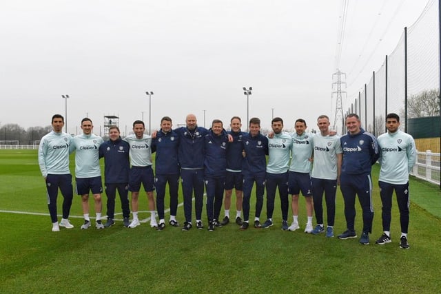 Jesse Marsch with his new Leeds United coaching staff.