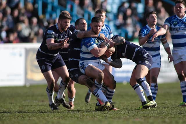 Action from Halifax Panthers' 22-12 loss at Featherstone Rovers in the Betfred Championship. Pictures: Simon Hall