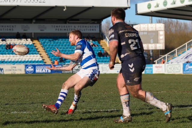 Action from Halifax Panthers' 22-12 loss at Featherstone Rovers in the Betfred Championship. Pictures: Simon Hall