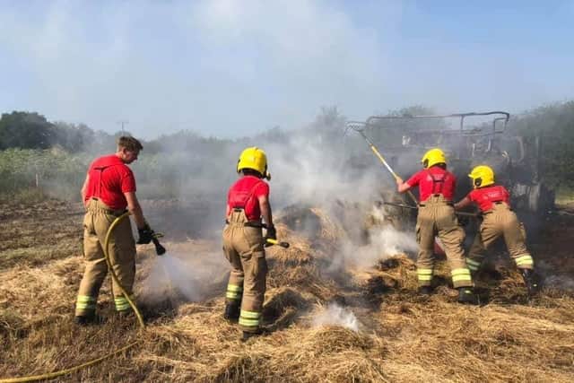 Firefighters with the Warwickshire Fire and Rescue Service were called to reportes of a fire at a farm near Shipston on Wednesday June 24.