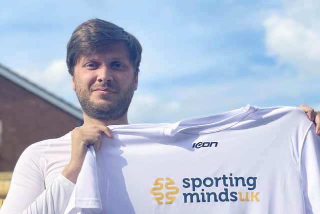 Ash with his Sporting Minds UK t-shirt. Photo supplied