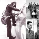 Left, Newell Orton climbing into his Hurricane. Right, top: New Zealander Cobber Kain receiving the telegram that tells him he has been awarded the Distinguished Flying Cross. Orton (on the right) had already been awarded this gallantry medal. By the end of 1941 all four of these pilots had been killed. Right bottom: The pilots of 73rd Squadron before the Luftwaffe launched a full scale attack on their airfield in May 1940 leading to weeks of fierce aerial combat. Orton is second from the left. Photos supplied
