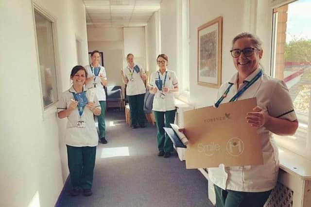 Forever Living have been making donations to staff at Warwick Hospital. Photo submitted.