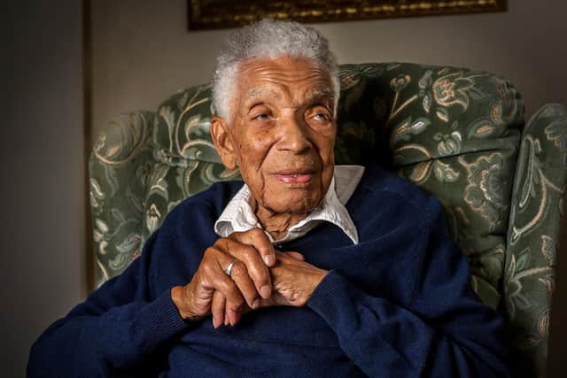 Earl Cameron on his 100th birthday. Photo by Mike Baker.