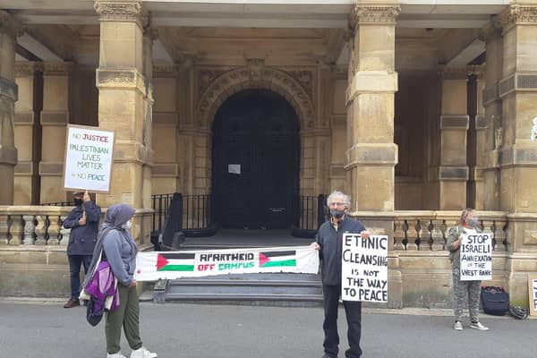 'Justice for Palestinians - Leamington Spa' held a vigil outside Leamington Town Hall on Saturday.