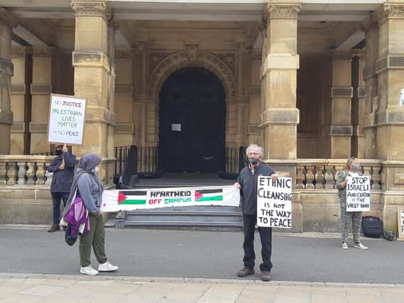 'Justice for Palestinians - Leamington Spa' held a vigil outside Leamington Town Hall on Saturday.