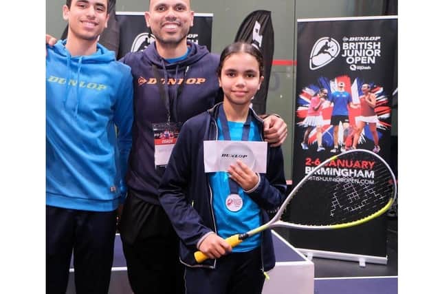 AbdAllahEissa with his father, Ahmed, and his sister, Mariam, is also a British and English Under-11 champion.