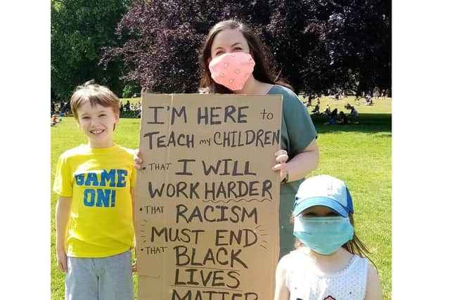 The Black Lives Matter protest in Kenilworth. Photo by Shelley Strelluf.