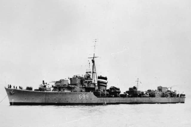 HMS Laforey, torpedoed in the Mediterranean. Only 65 survivors. Photo supplied by Unlocking Warwick