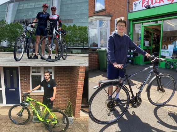 (Clockwise from top left) Dino Gallone, Ethan Laporta, Dom Pritchard and Luca Cinquini-Steel will be cycling from Brixworth to Skegness for Kidney Research UK
