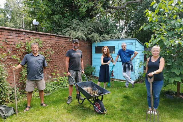 Gardening volunteers in action. Left to right: Danny Farndown, Paddy
McCormack, Simon O'Hare, Eva O'Hare and Jo Goode. Photo supplied