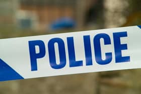 Police tape stock image.