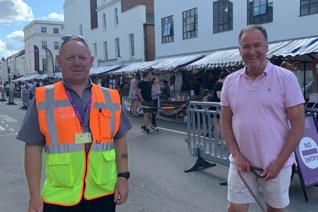 John Walker (Director of CJs Events Warwickshire) and Cllr Andrew Day (Leader of Warwick District Council). Photo supplied