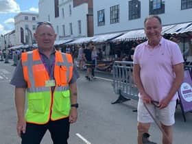John Walker (Director of CJs Events Warwickshire) and Cllr Andrew Day (Leader of Warwick District Council). Photo supplied