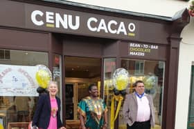 Pictured (Left to Right) Mayor of Royal Leamington Spa Cllr Susan Rasmussen,
Rosemary  Ndukuba founder and Deputy Mayor Cllr Nick Wilkins
