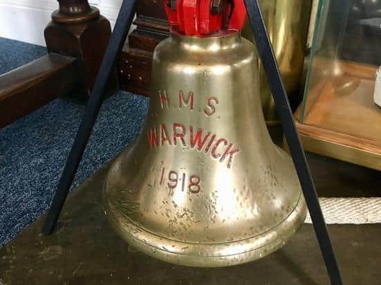 The HMS Warwick bell. Photo supplied by Unlocking Warwick