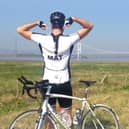 Mat Davis on his charity cycle ride.