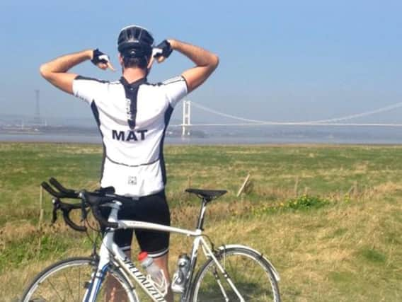 Mat Davis on his charity cycle ride.