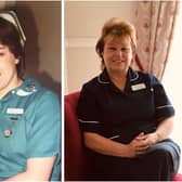 Left shows Maria Tredgold in her early NHS career and right shows a photo of Maria recently. Photos supplied
