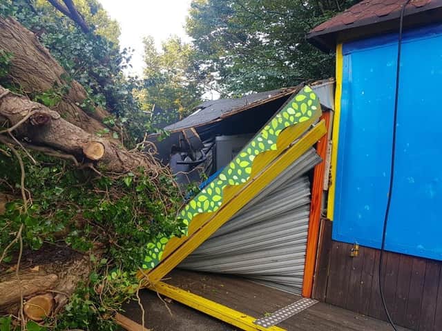 Storm damage at St Nicholas Park. Photos from St Nicholas Park's Facebook page.
