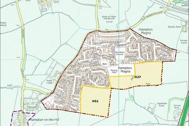 The reserved matters plans for H51 were given planning permission this week. Image from Warwick District Council's Local Plan.