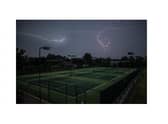 Lightning over Leamington Tennis and Squash Club. Photo by Carl Gallagher of Light by Night Photography.