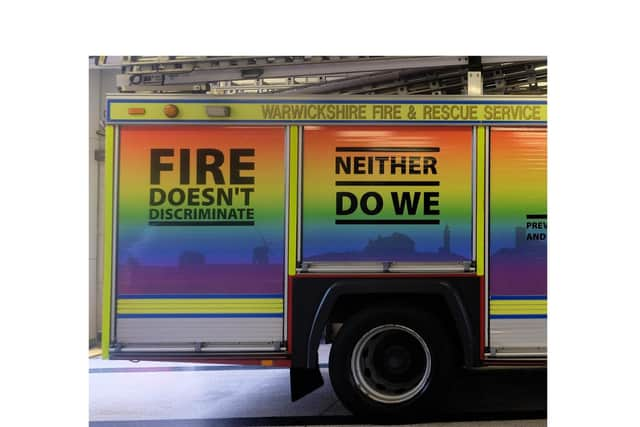 Warwickshire Fire and Rescue Service (WFRS) celebrating Warwickshire Pride.