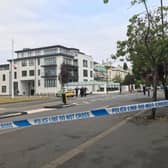 Police cordoned off the area where the hit-and-run incident happened.
