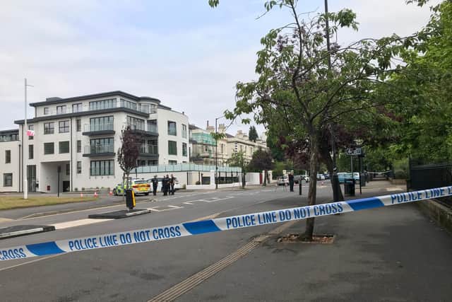 Police cordoned off the area where the hit-and-run incident happened.
