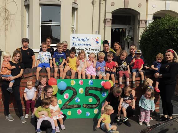 Children and staff at Triangle Nursery in Leamington celebrate the 25th anniversary since it opened.