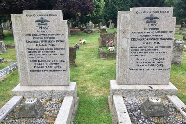 The graves of pals Hanson and Paton side by side. Photo supplied