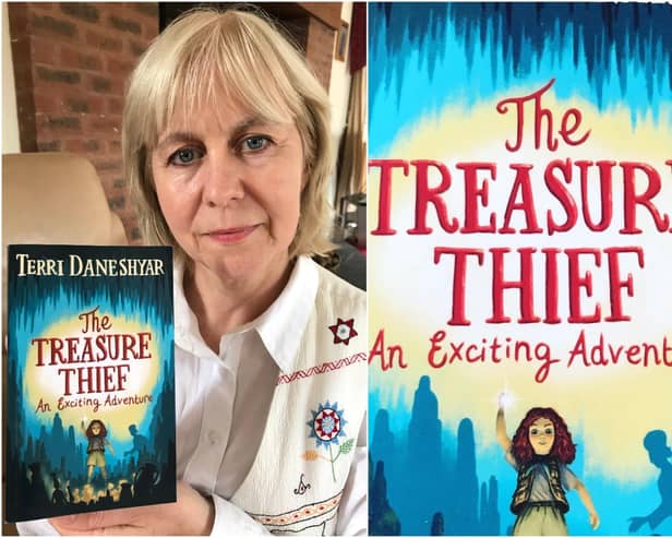 Terri Daneshyar with her book The Treasure Thief. Photos supplied