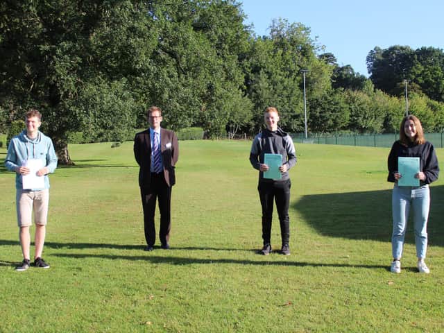 Ciaran Smith, Ed Hester (Headmaster), Ben Scares and Caitlin Mason of Princethorpe College.