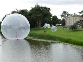 'Music of the Spheres – Story of Water' on the grounds of Compton Verney held on Sunday August 23 involving music, dance and huge orbs on water. (photo by Kineton resident David Beaumont)