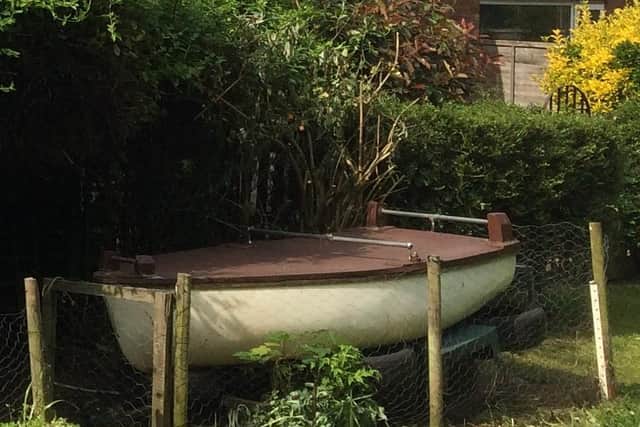 The boat, which is at the bottom of Neil's garden. Photo supplied