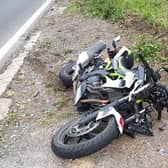 The damage to the motorcycle. Photo: OPU Warwickshire, Facebook.