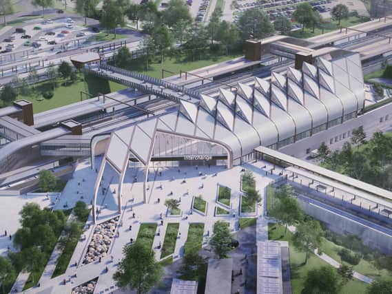 How the new HS2 interchange station in Solihull will look.
